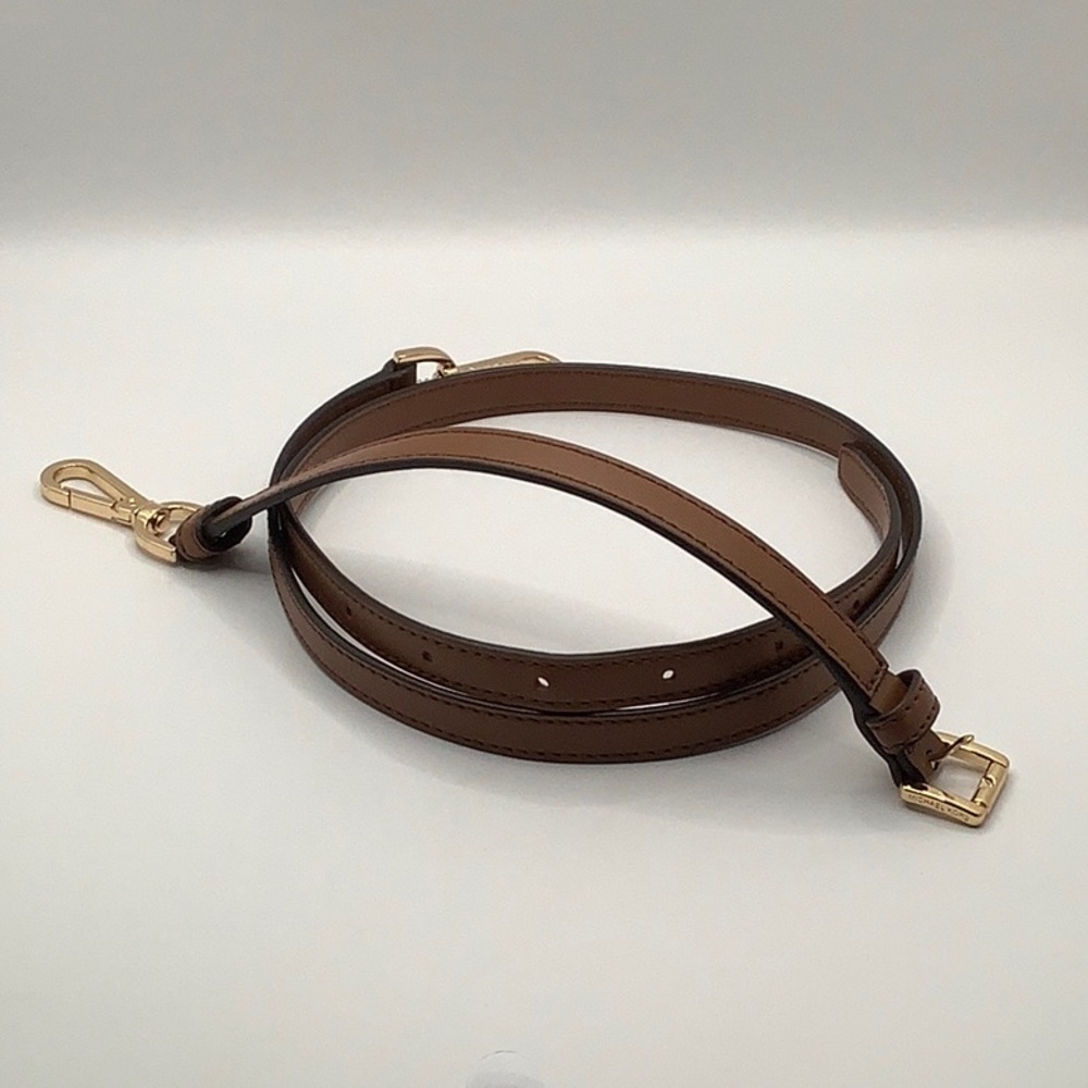 🤎NEW🤎Michael Kors Brown Smooth Leather Crossbody Replacement Strap - Picture 11 of 15